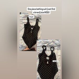 Black Polka Dot One-Piece Swimsuit